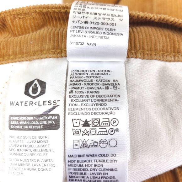 NEW Levis 94 Baggy Dad Jeans High Rise Vintage Tan Corduroy Womens Plus 32 x 31 - Picture 8 of 9